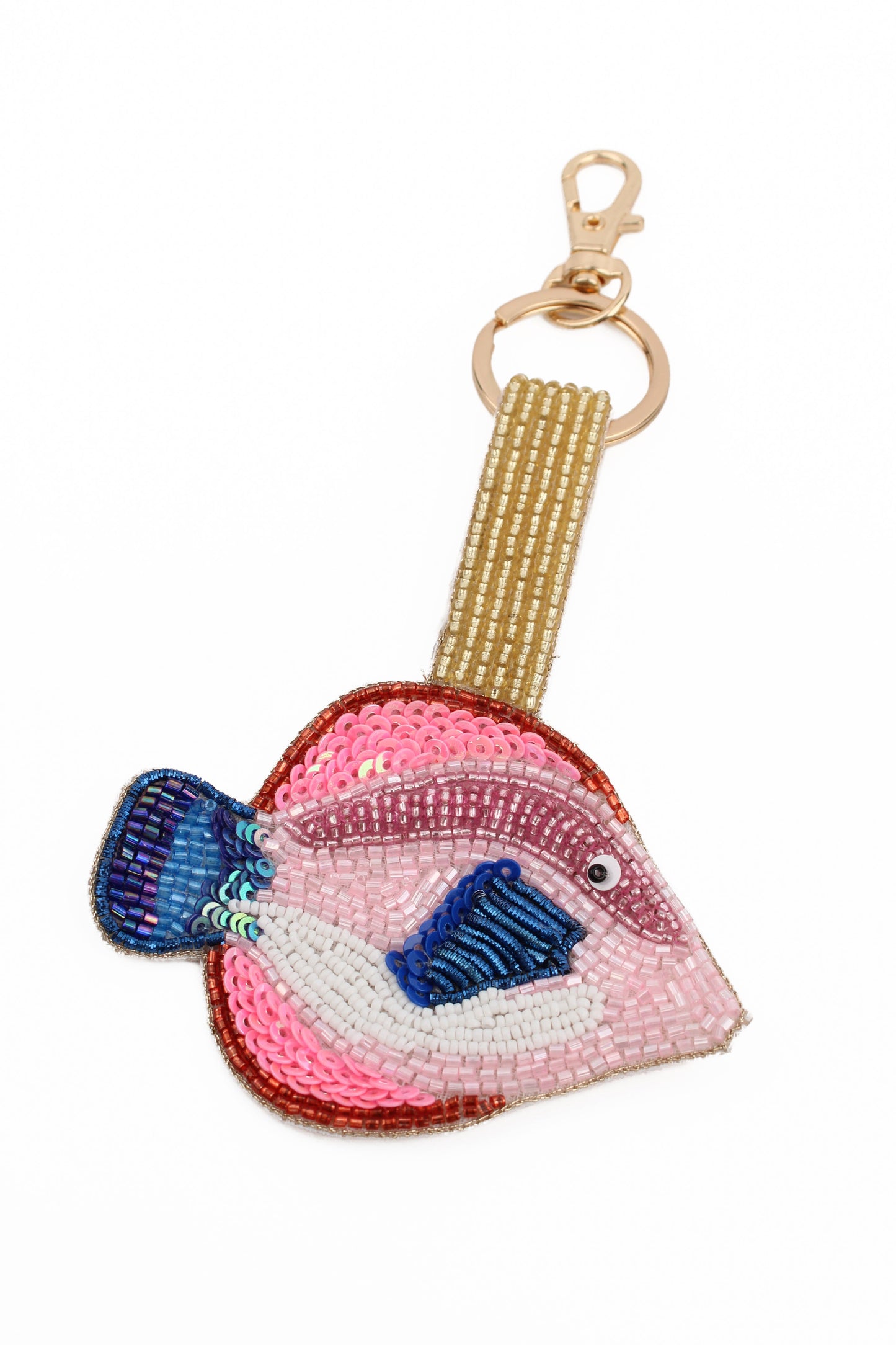 BLUE AND PINK FISH KEYRING/BAG CHARM