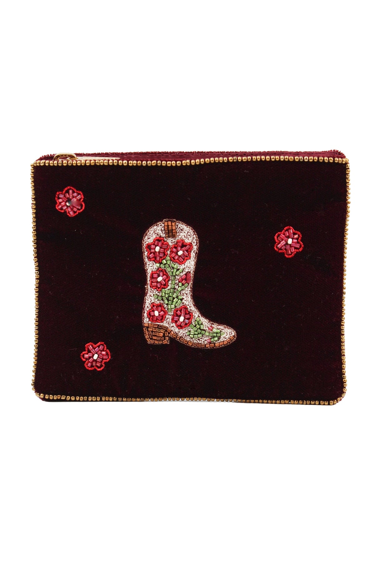CREAM COWGIRL BOOT SMALL POUCH