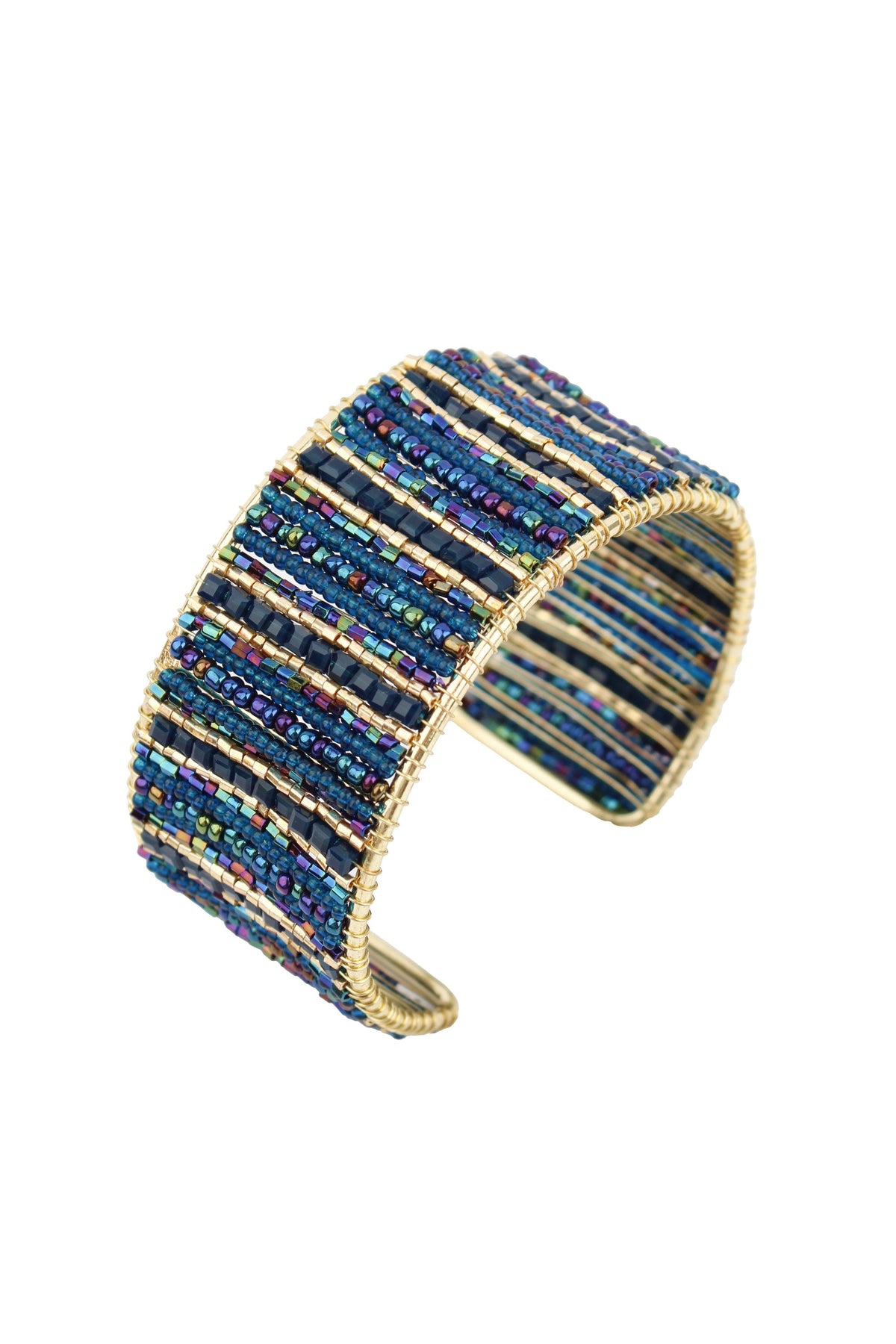 DARK BLUE BEADED CUFF