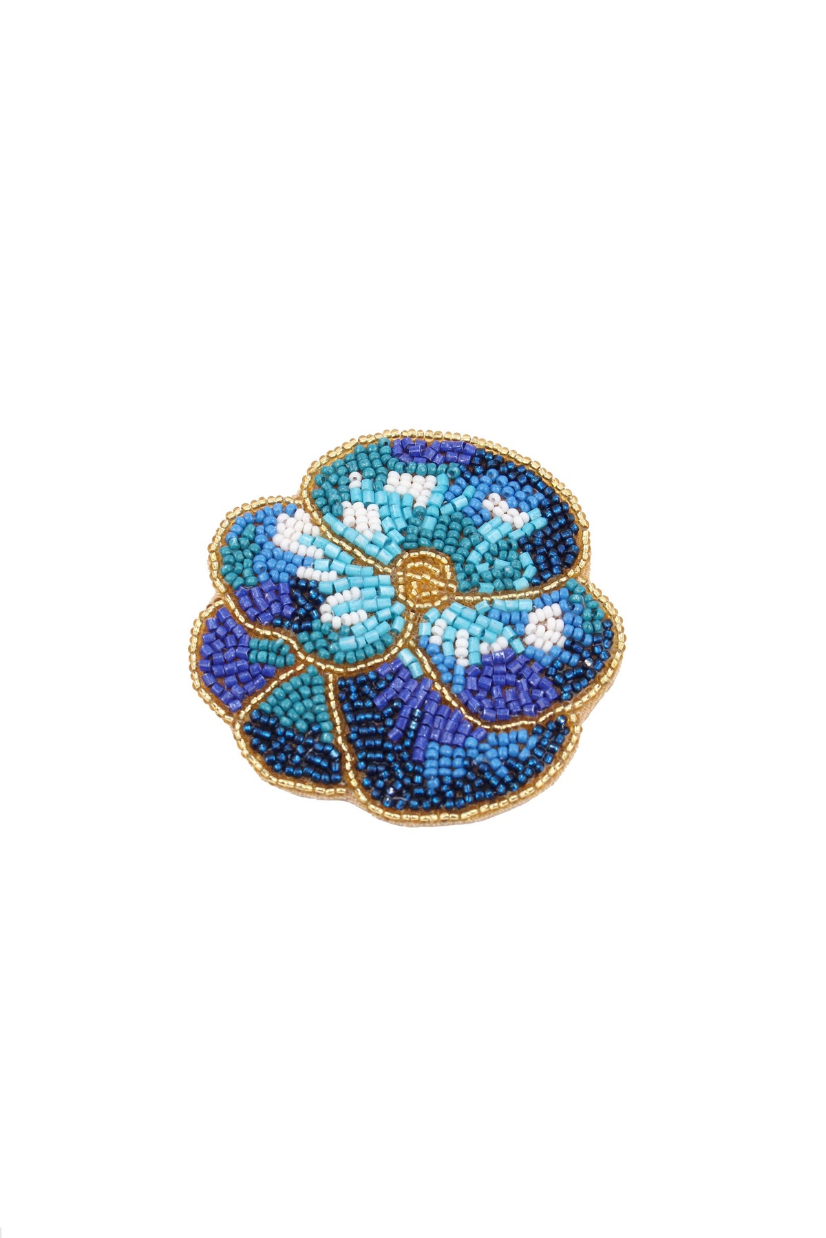 DARK BLUE WINTER PANSY BROOCH