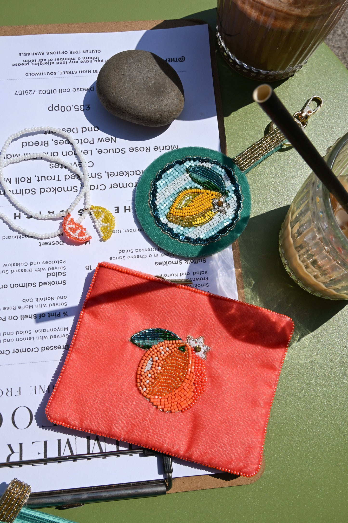LEMON ROUND KEYRING/BAG CHARM