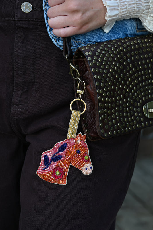 FOLK HORSE LARGE KEYRING/BAG CHARM