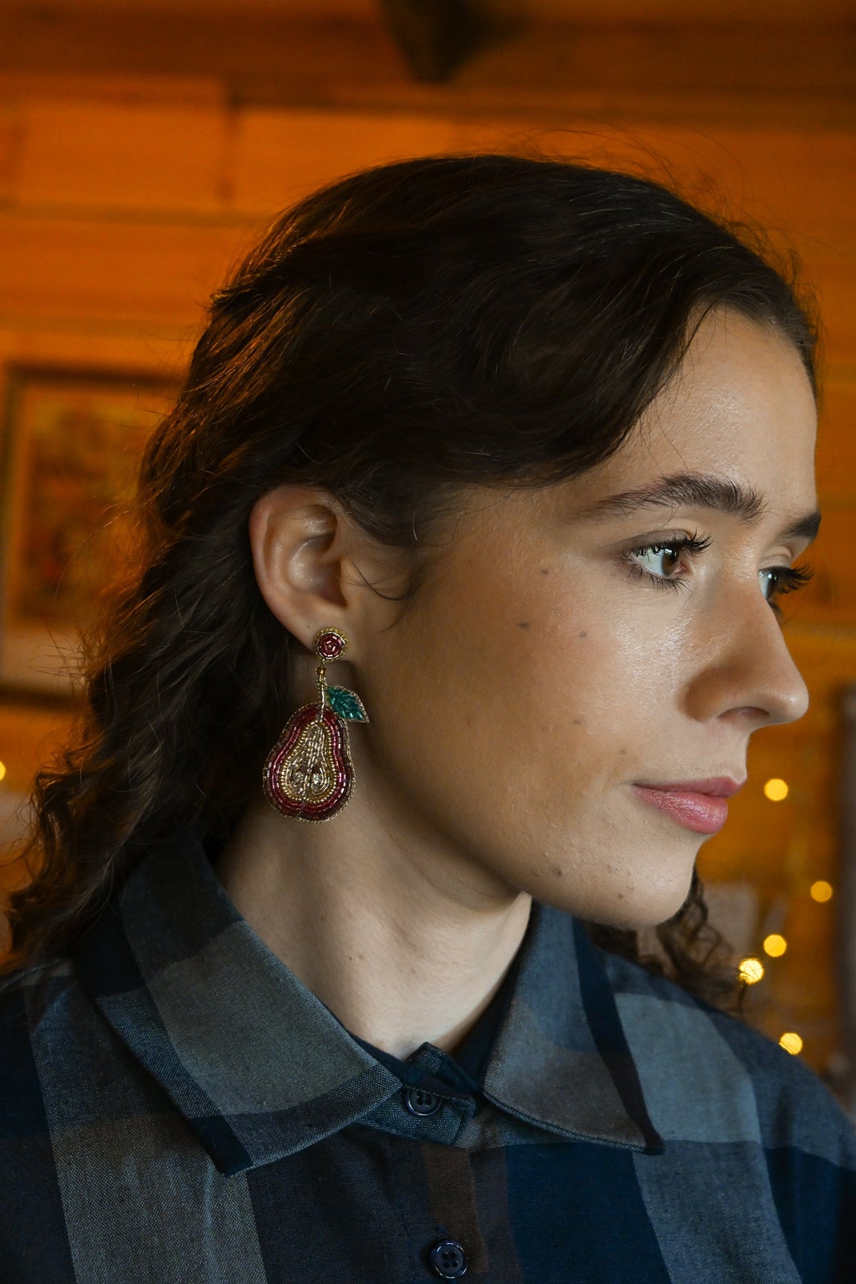 PRETTY PEAR BEADED EARRINGS