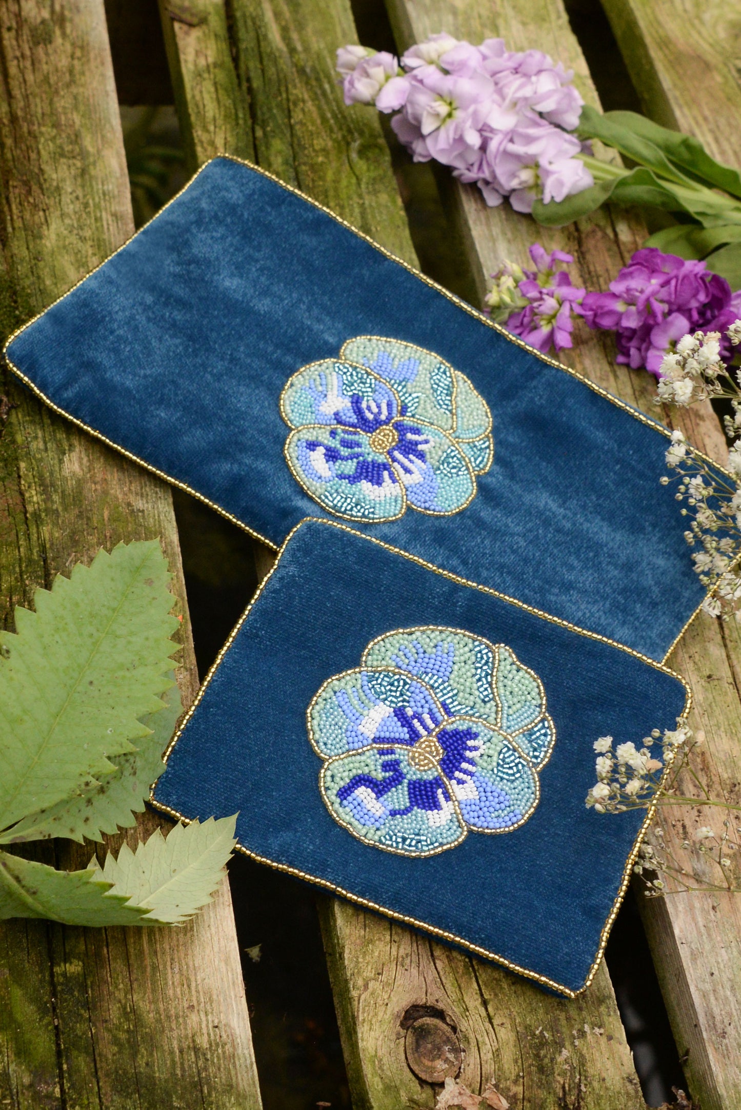 BLUE PANSY MULTI USE POUCH