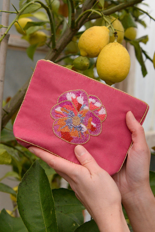 PINK PANSY MEDIUM POUCH