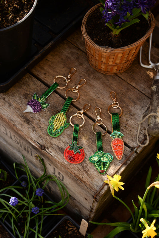 BEADED SWEETCORN KEYRING/BAG CHARM
