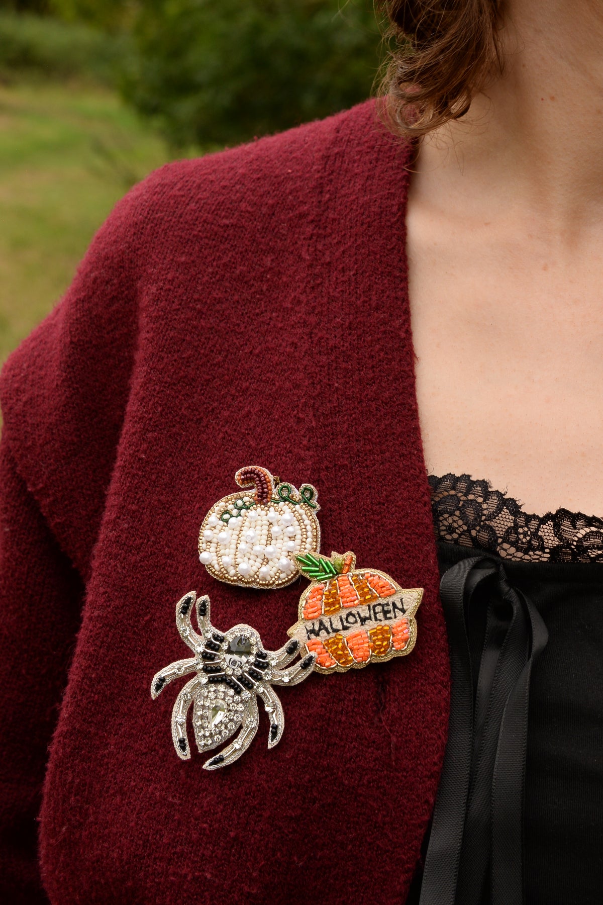 WHITE PUMPKIN BROOCH