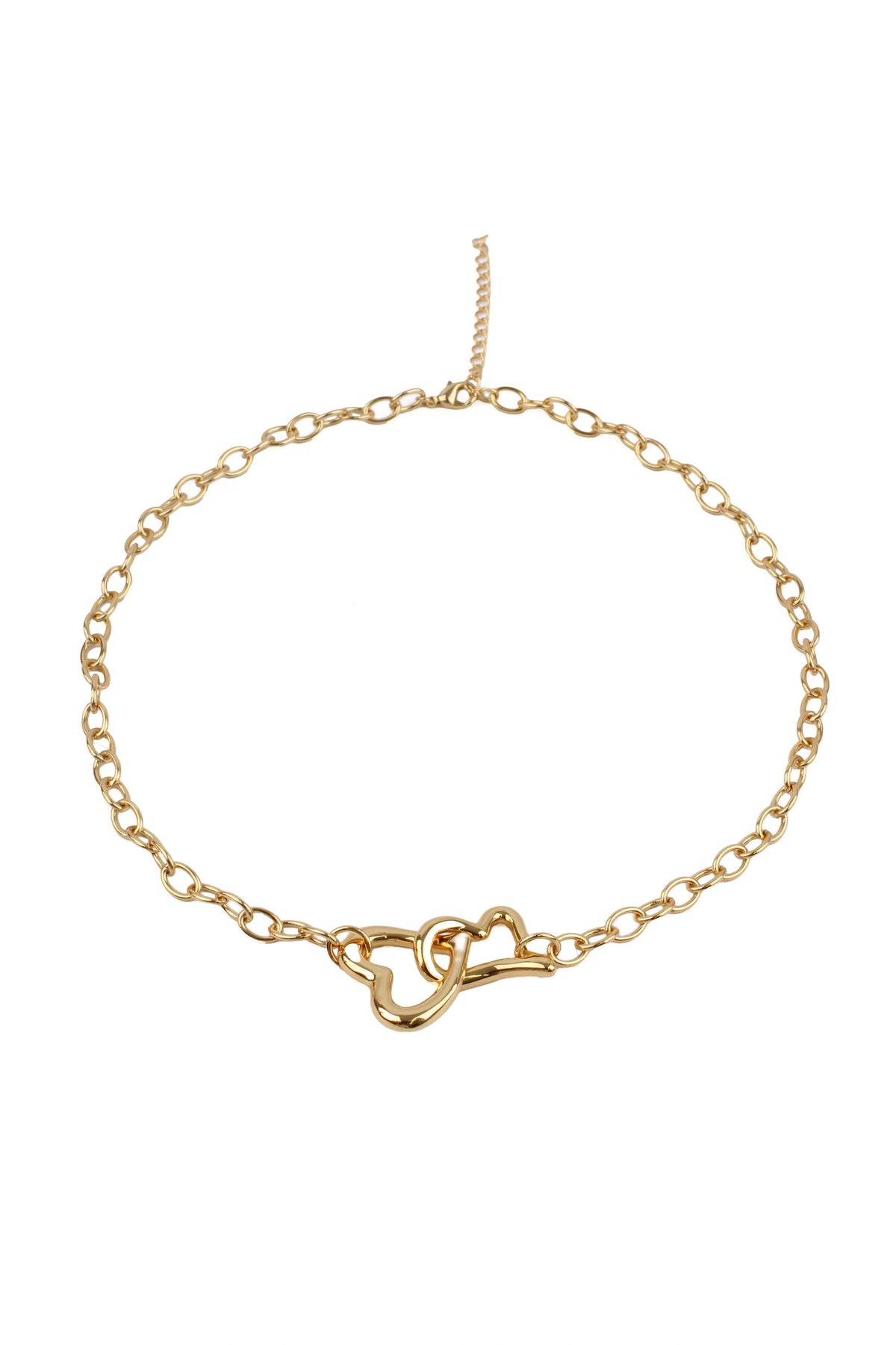 GOLD HEART CHUNKY CHAIN NECKLACE