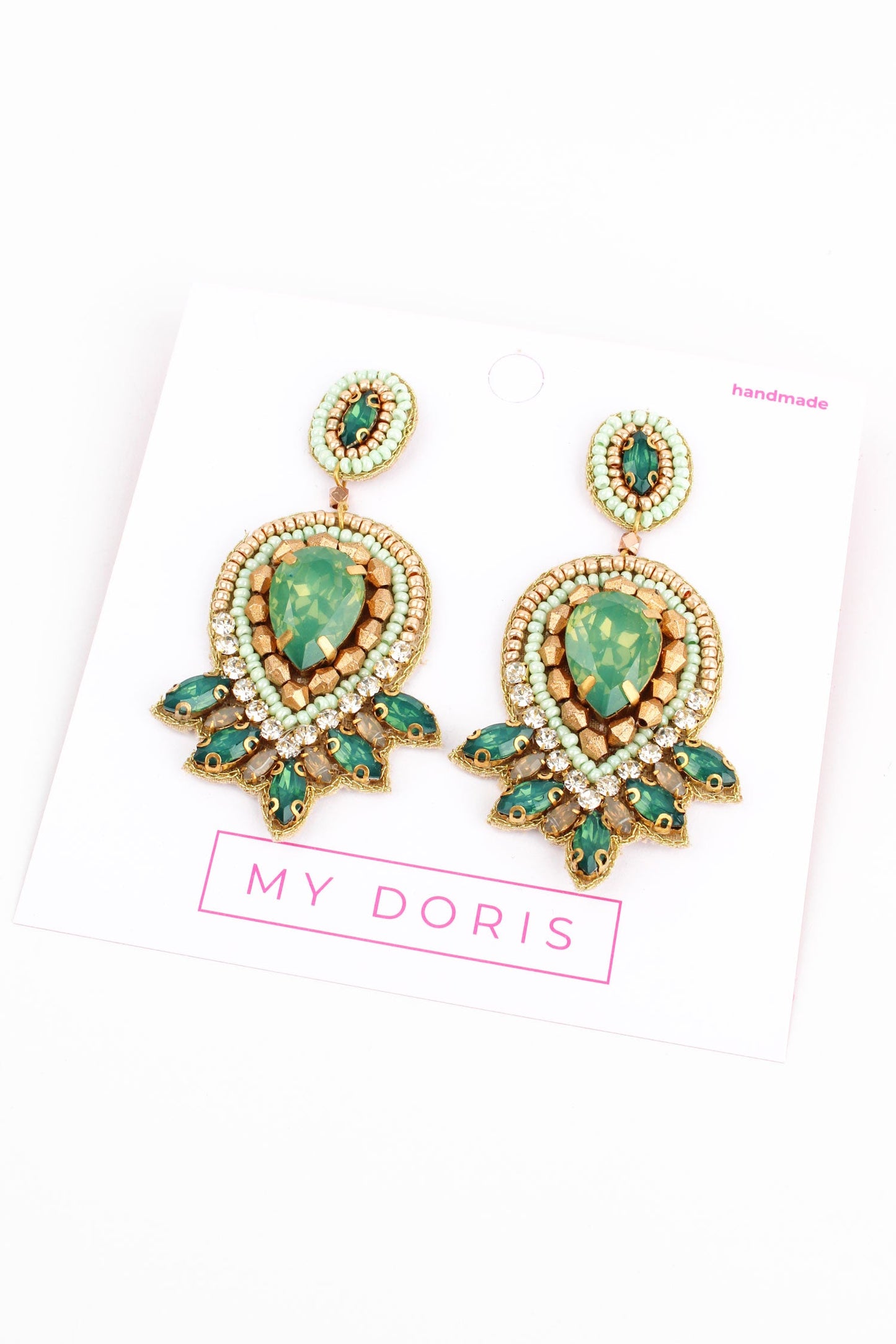 MINT GREEN ART DECO EARRING