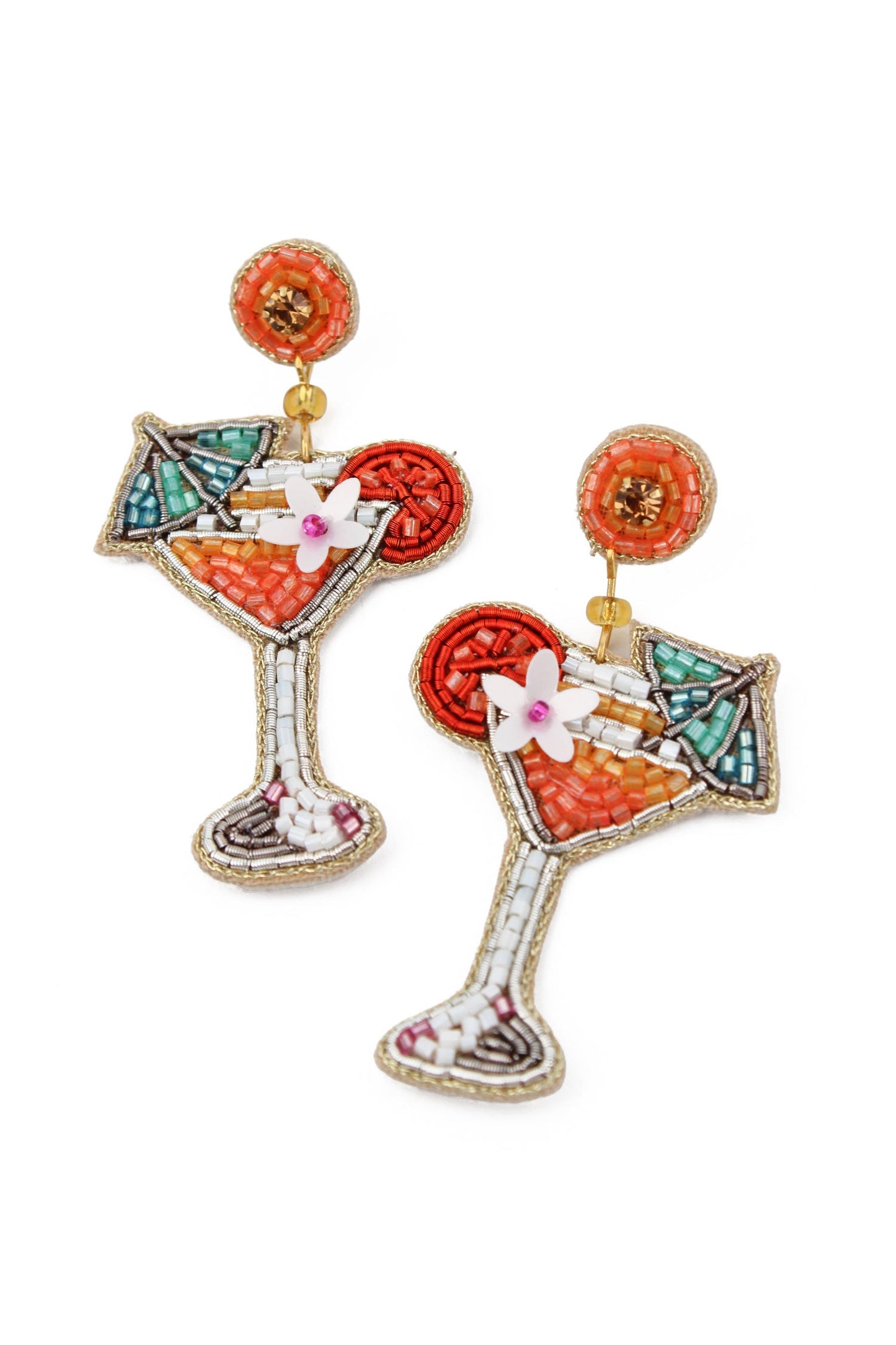 ORANGE COCKTAIL EARRINGS