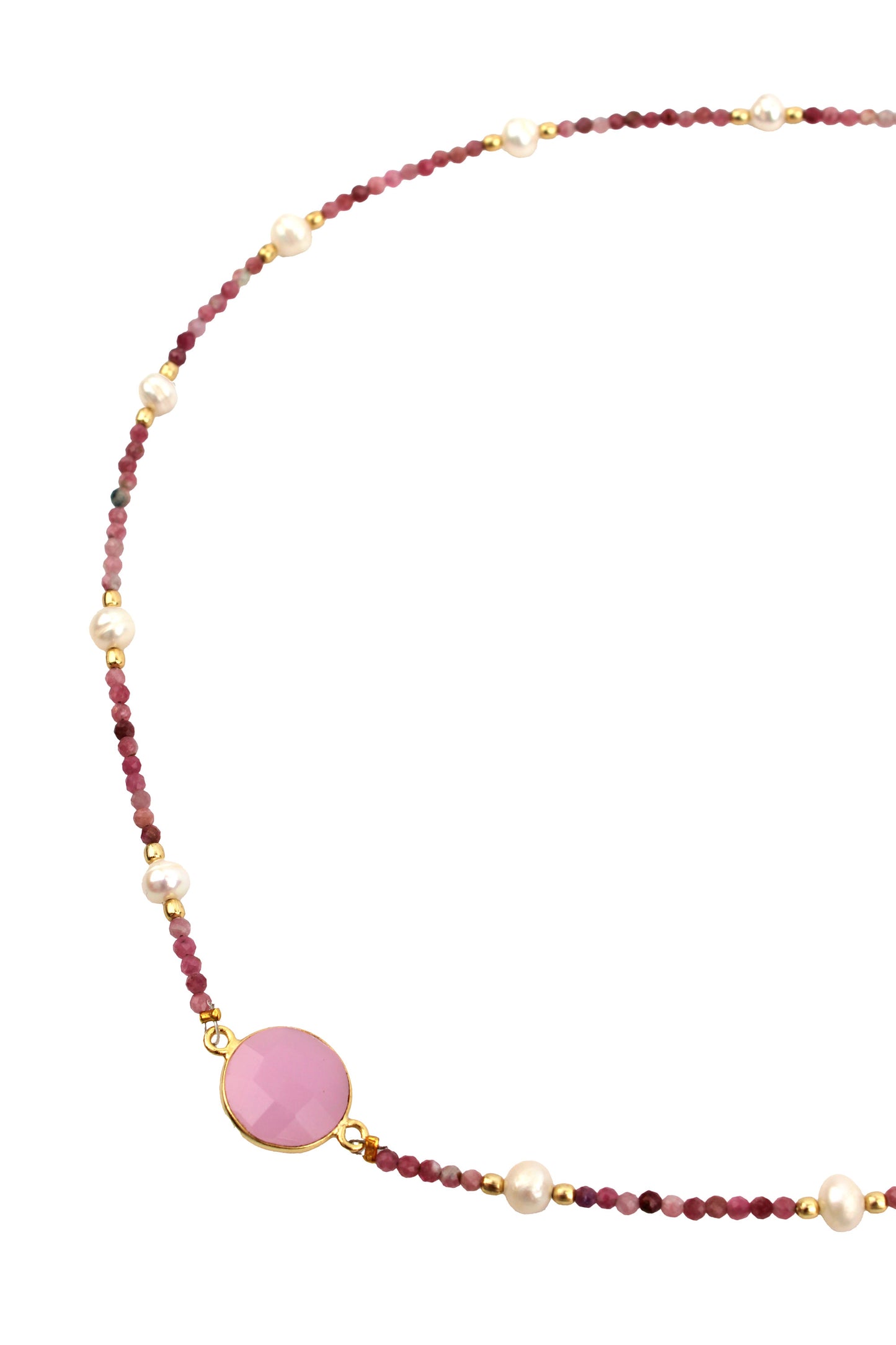 PINK AND PEARL BEAD NECKLACE