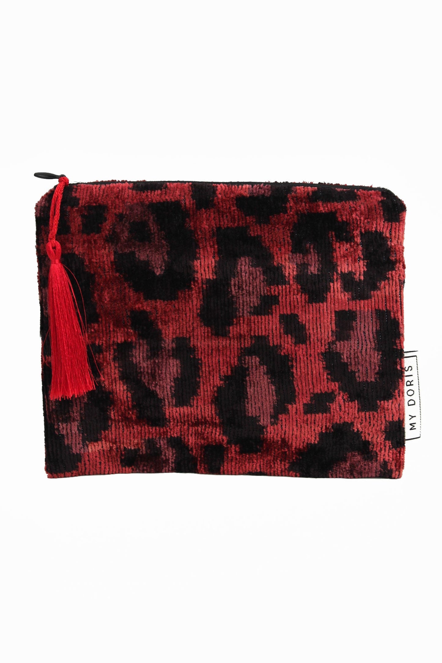PLUM LEOPARD MEDIUM POUCH