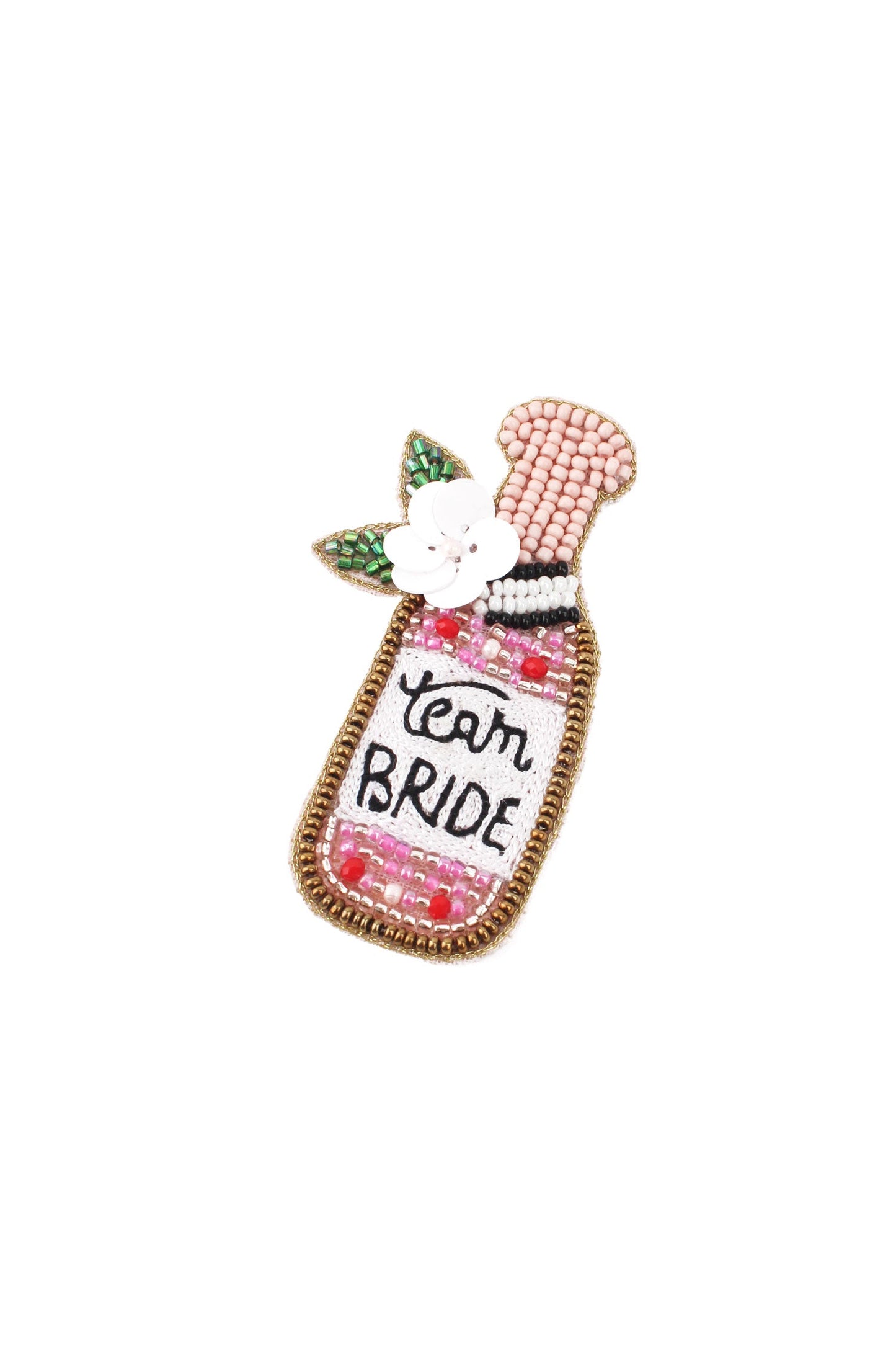 TEAM BRIDE PINK BOTTLE BROOCH