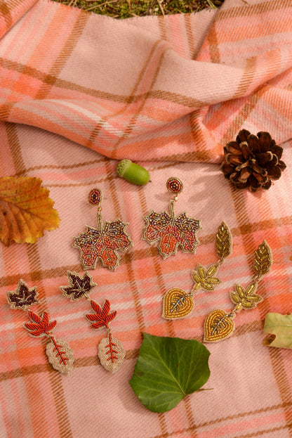 BEADED AUTUMN LEAF DROPS