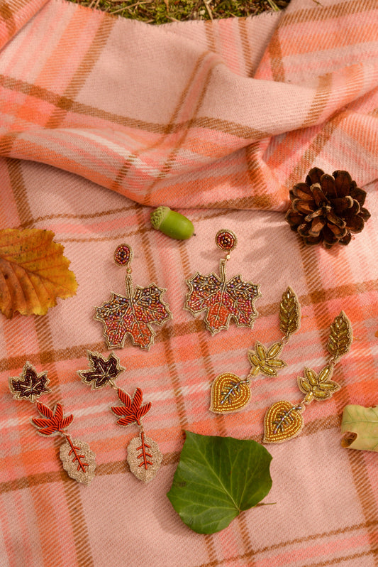 BEADED AUTUMN LEAF DROPS