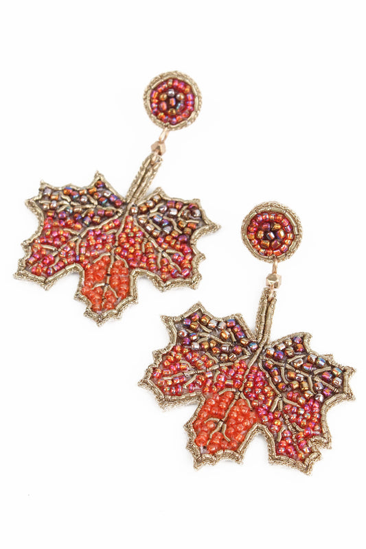 BEADED AUTUMN LEAF DROPS