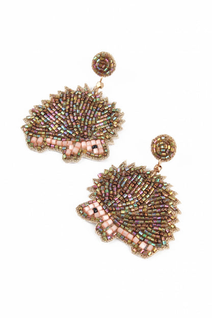 BEADED GOLD HEDGEHOG DROPS