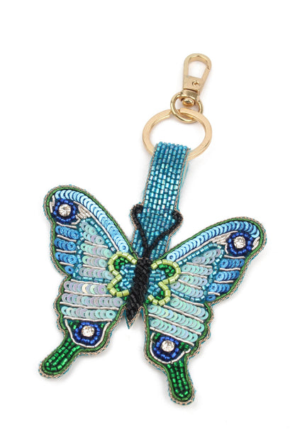 BLUE BUTTERFLY KEYRING/BAG CHARM