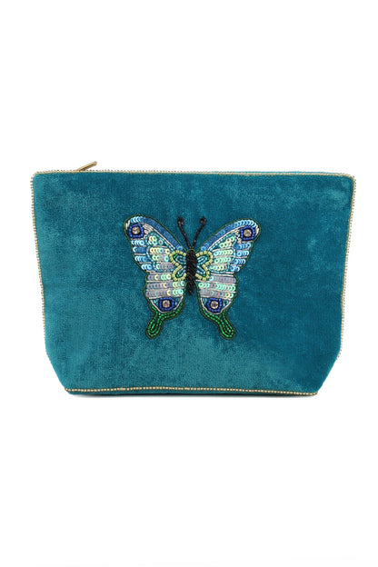 BLUE BUTTERFLY MEDIUM POUCH