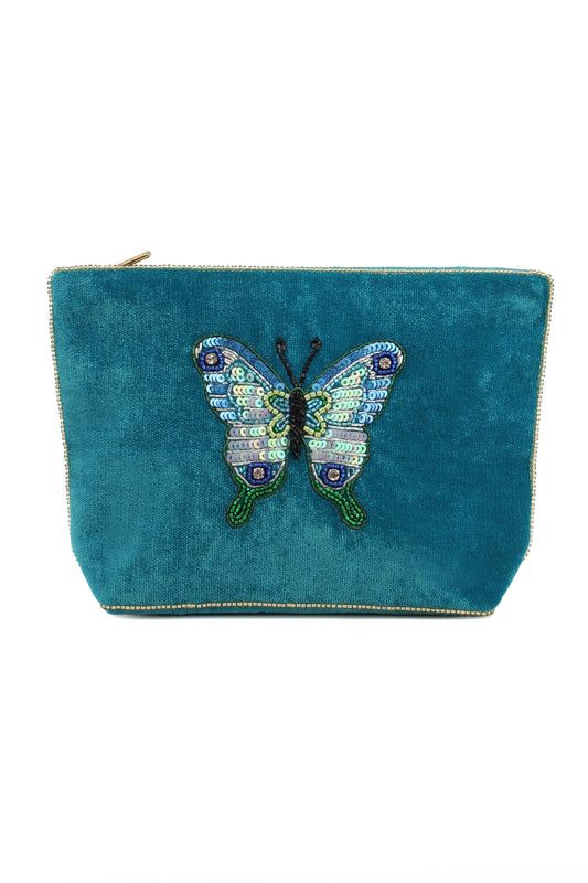 BLUE BUTTERFLY MEDIUM POUCH