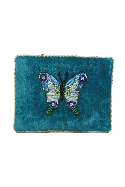 BLUE BUTTERFLY SMALL POUCH