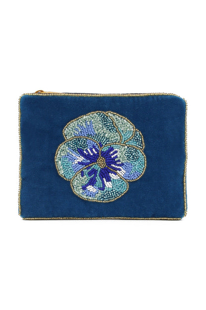 BLUE PANSY SMALL POUCH