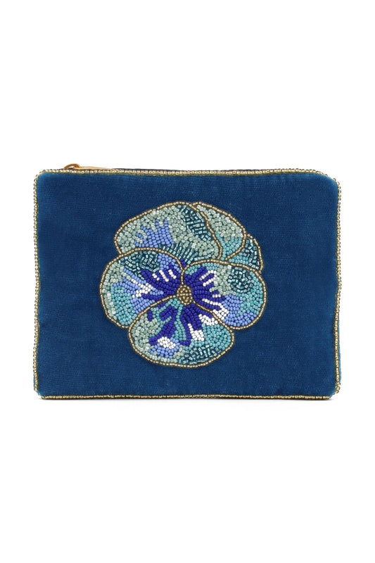 BLUE PANSY SMALL POUCH