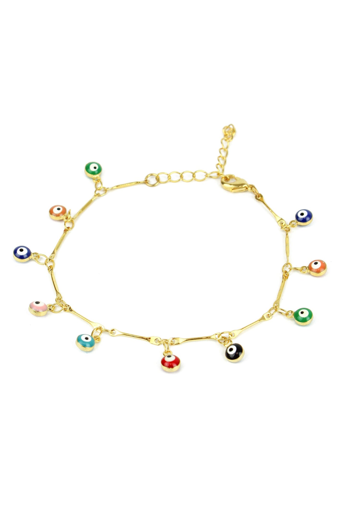 RAINBOW EVIL EYE CHAIN BRACELET (8011138040024)