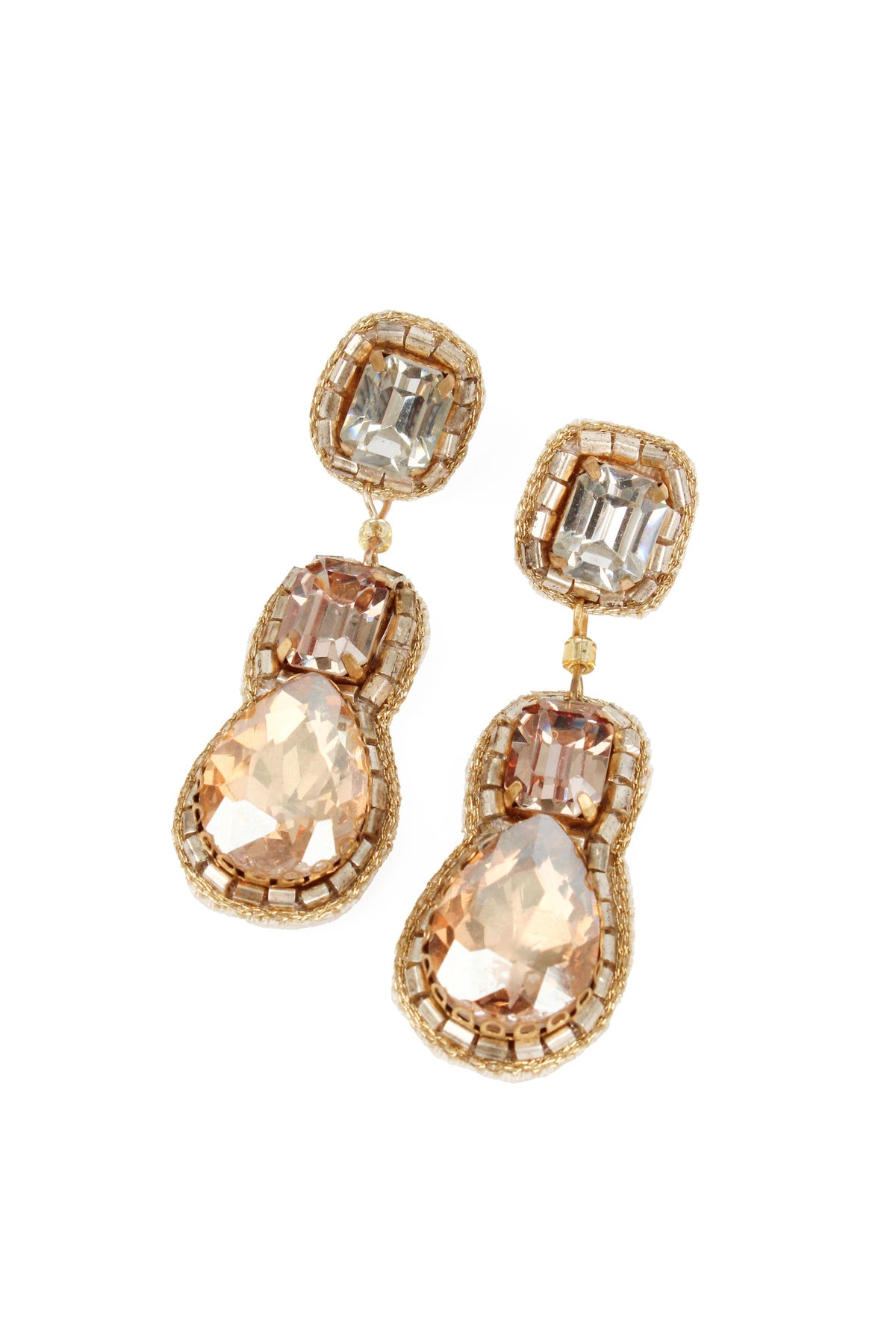 CHAMPAGNE TRIPLE DROP EARRINGS