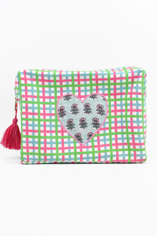 CHECK HEART LARGE POUCH