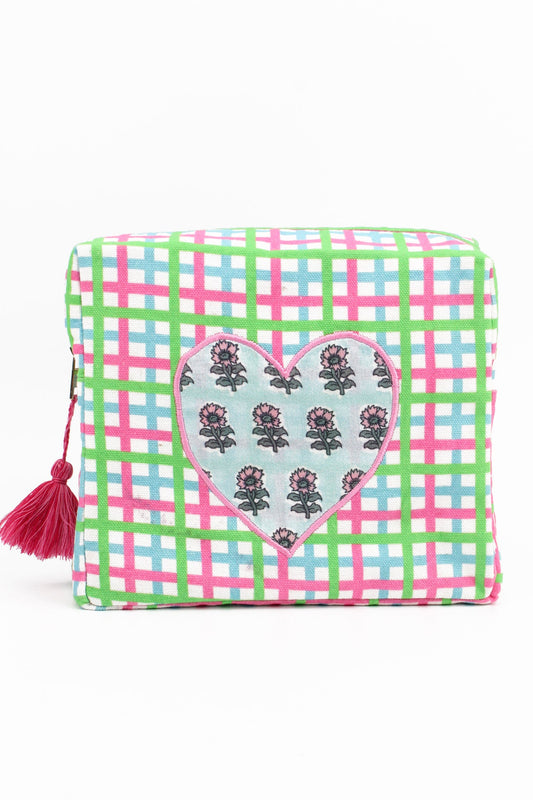 CHECK HEART MEDIUM POUCH