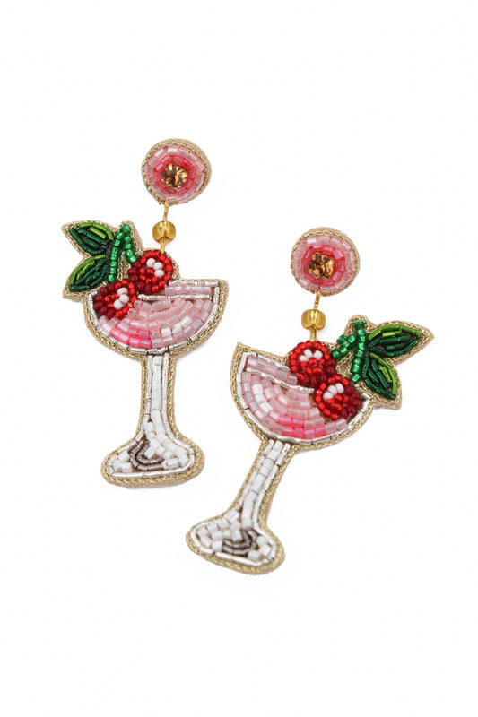 CHERRY MARTINI COCKTAIL EARRINGS