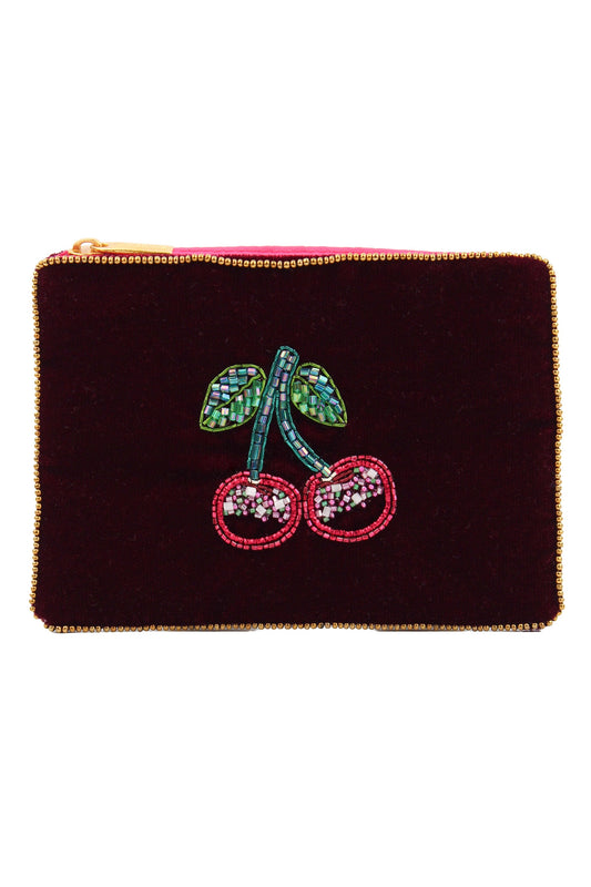 CHERRY ON PLUM SMALL POUCH