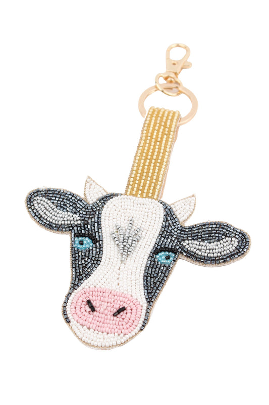 COW FACE KEYRING/BAG CHARM