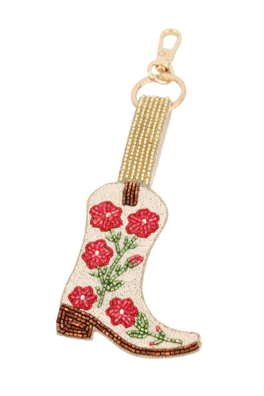 CREAM COWGIRL BOOT KEYRING