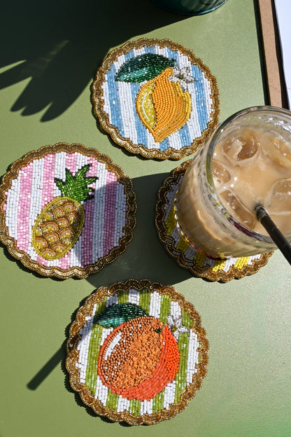 HIGH SUMMER FRUIT COASTERS - SET OF 4