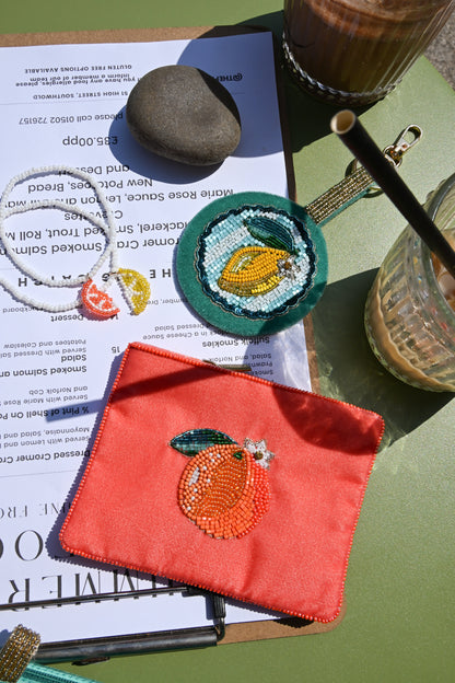 LEMON ROUND KEYRING/BAG CHARM