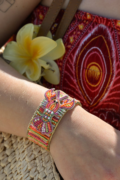 LOBSTER BEADED CUFF