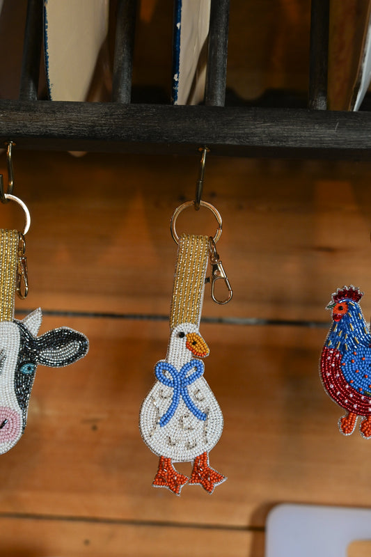 GOOSE WITH A BOW KEYRING/BAG CHARM