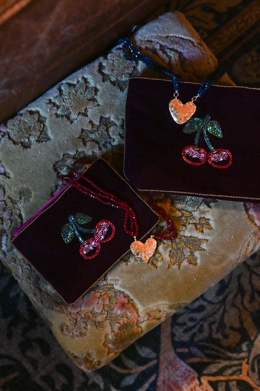 CHERRY ON PLUM SMALL POUCH
