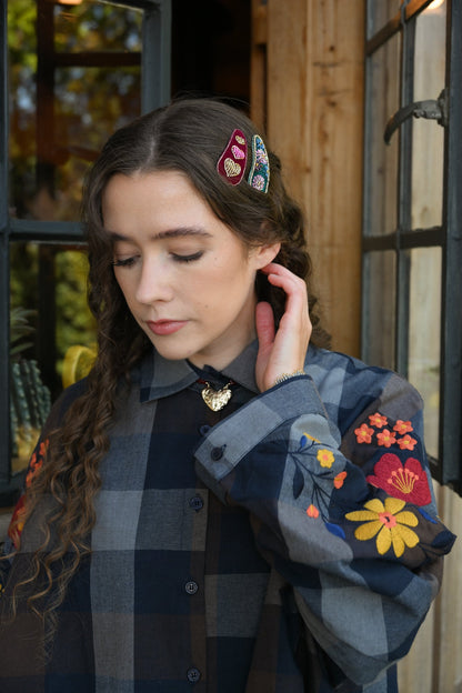 HEART VELVET HAIRCLIPS PACK OF 2