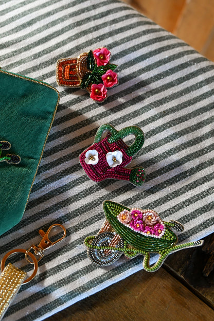 WINTER FLOWER POT BROOCH
