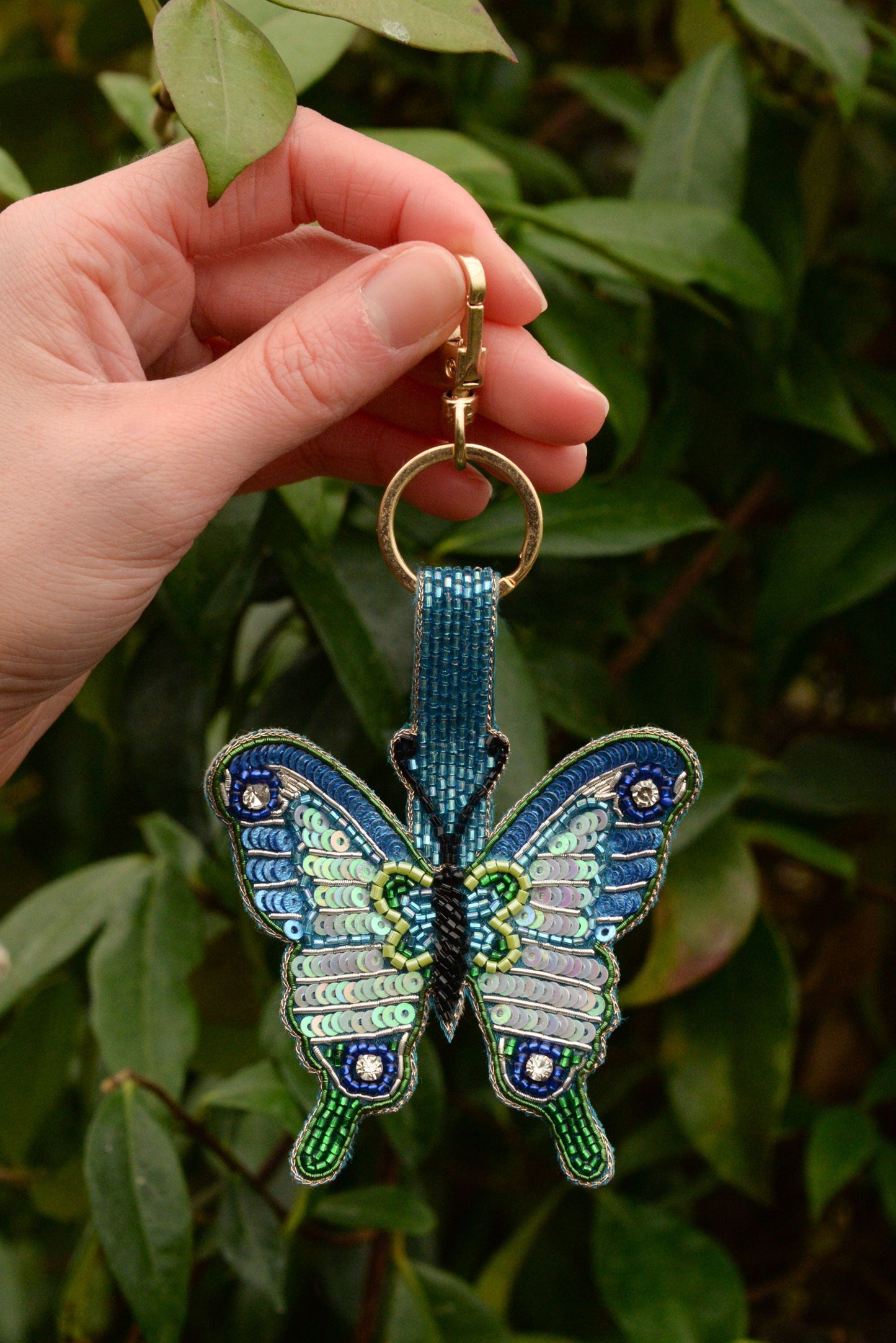 BLUE BUTTERFLY KEYRING/BAG CHARM