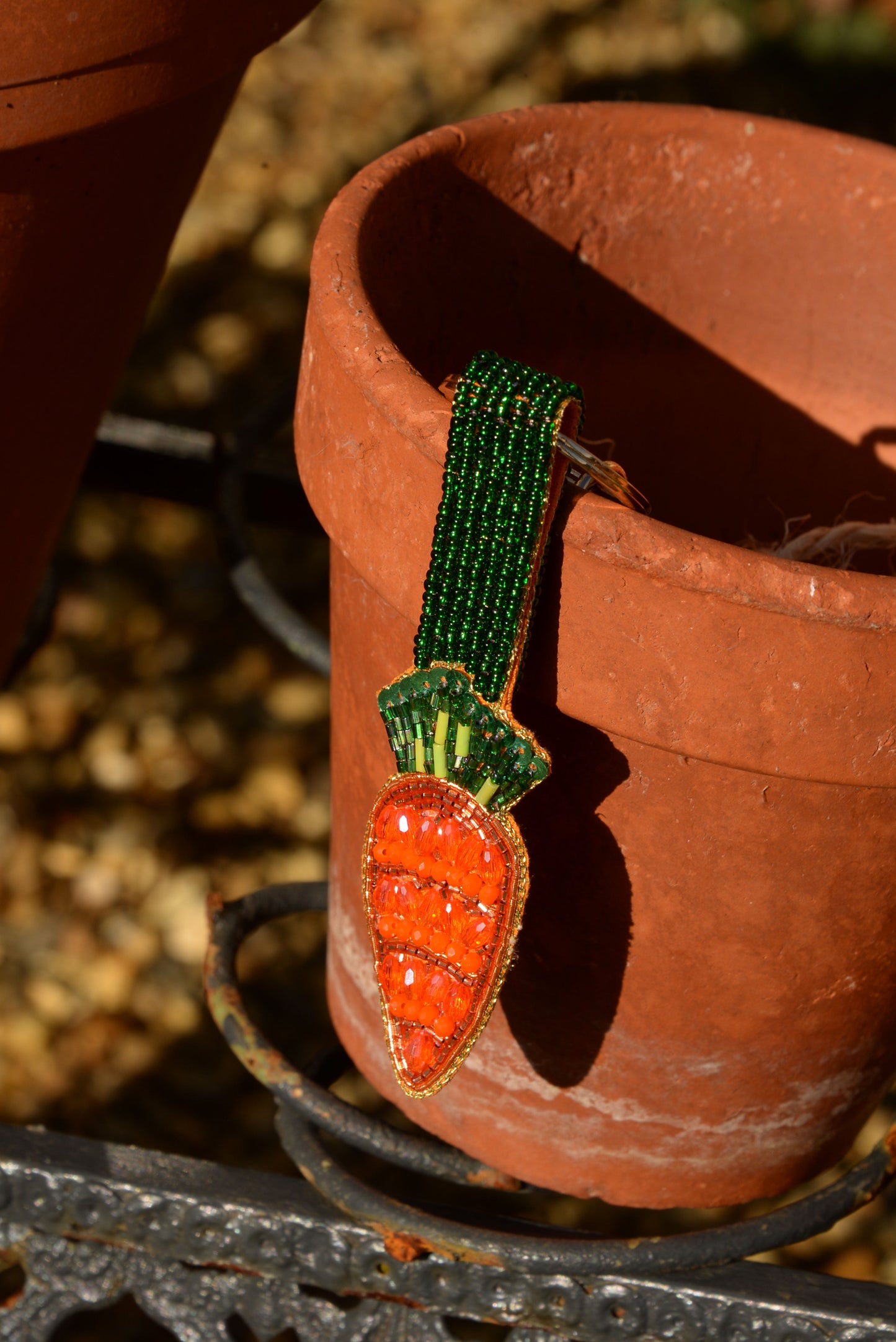 BEADED CARROT KEYRING/BAG CHARM