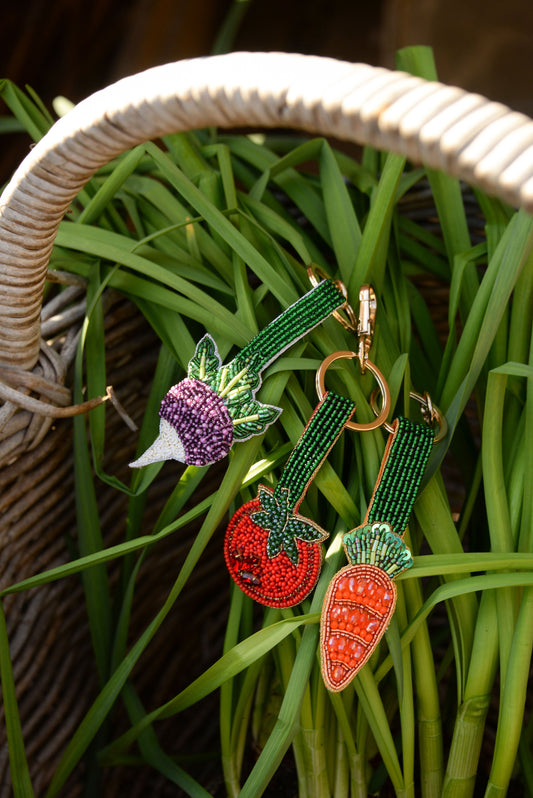 BEADED TOMATO KEYRING