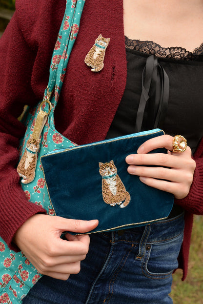TABBY CAT WITH COLLAR KEYRING