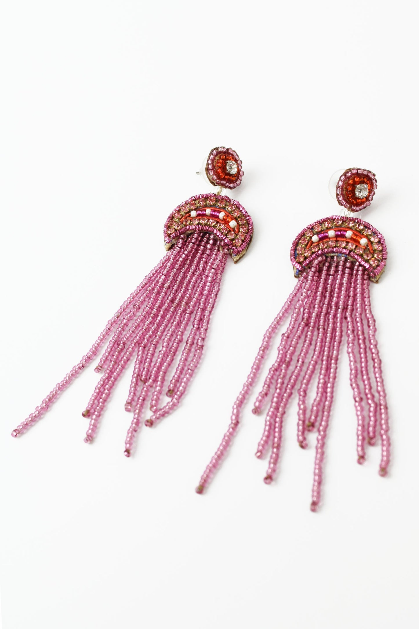 BEADED PINK JELLYFISH DROPS
