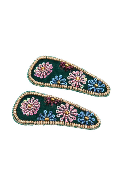 FLOWER VELVET HAIRCLIPS PACK OF 2