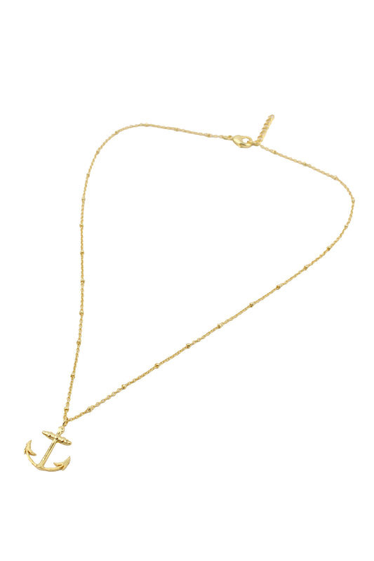 GOLD ANCHOR NECKLACE