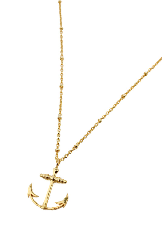 GOLD ANCHOR NECKLACE